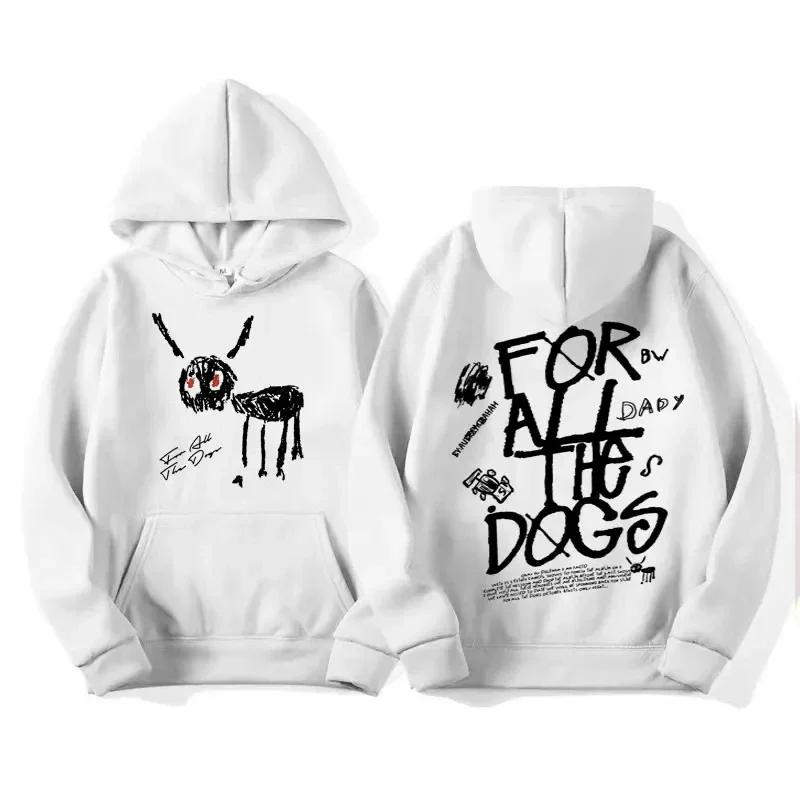 Men's fashion Sweatshirt Vintage Streetwear sweatshirt hat all dog pattern printed hoodies from rapper Drake's