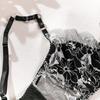 2pcs New Underwear Set Sexy Hollow Lace Embroidery Bra Set Fashion Mesh Splice Ultra Thin Brassiere Women Lingerie Thong
