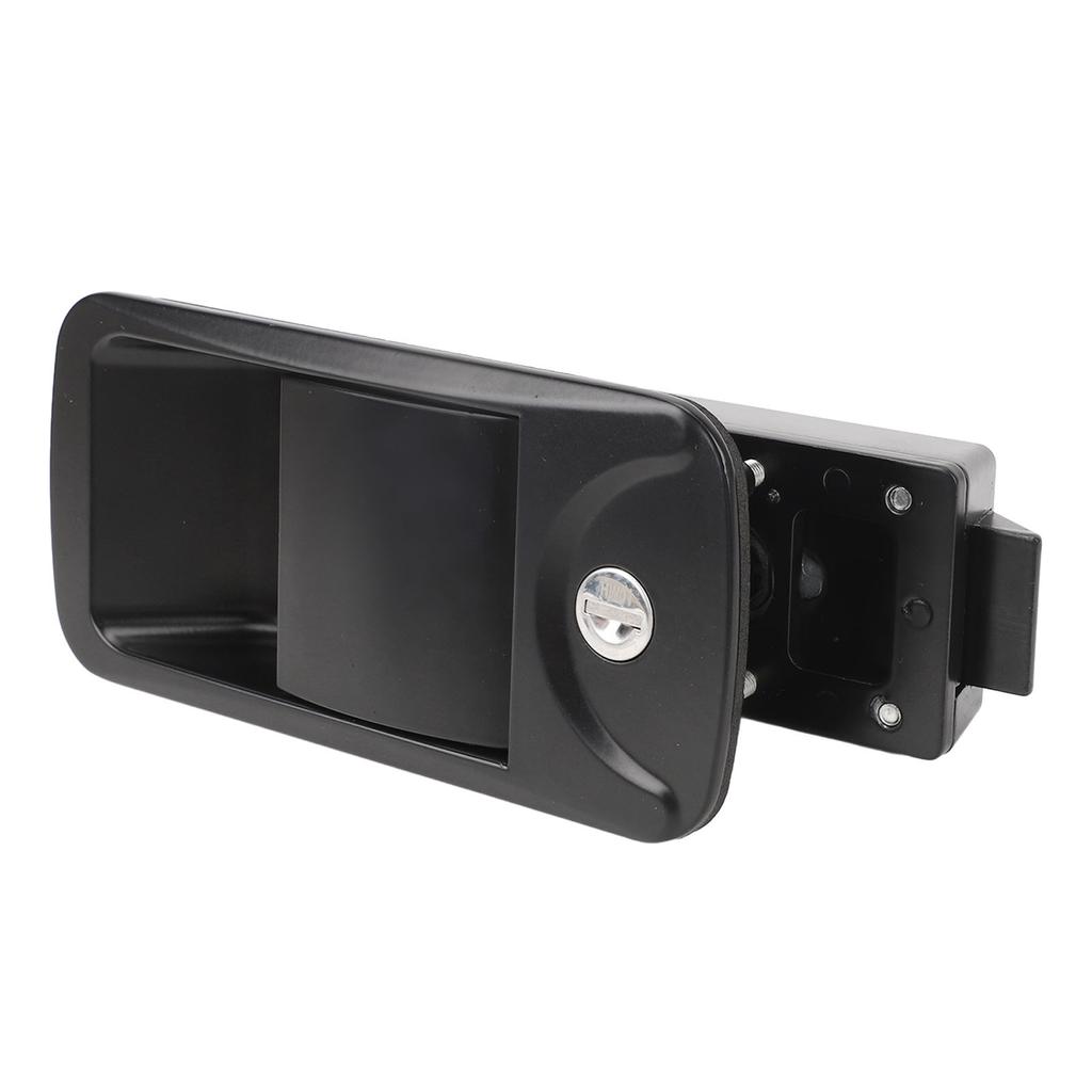 RV Door Lock with 2 Keys Zinc Alloy Flush Mount RV Door Latch Handle for Yacht Caravan Black 6.2 X 3in