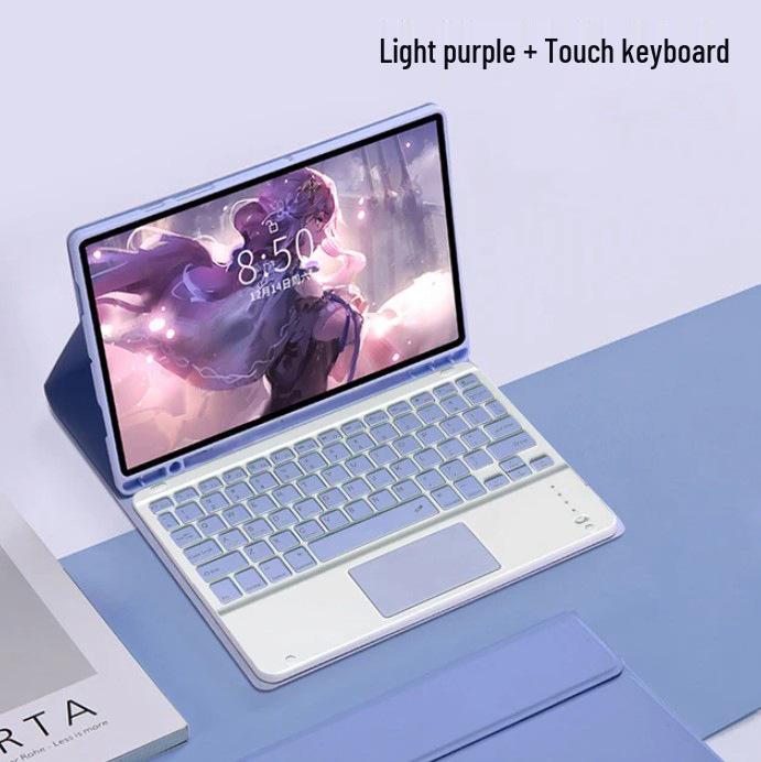 Bluetooth Touch Keyboard for Samsung Tab S9/S10/S7 FE Plus 12.4-inch & S6 Lite Protective Case