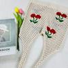 New I-Knitted Bag Knitted Bag Large Capacity Tote Bag Cherry Shoulder Bag