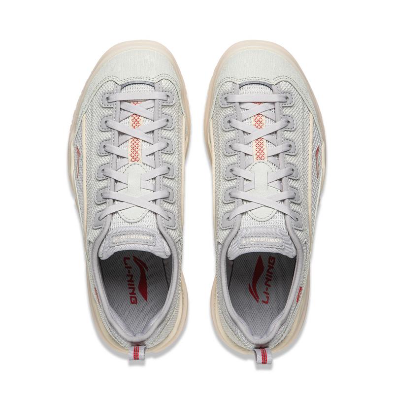 Li Ning Outdoor CF Tracing Low Top Mountaineering Hiking Shoes Women's White Birch Gray AHCW044-7