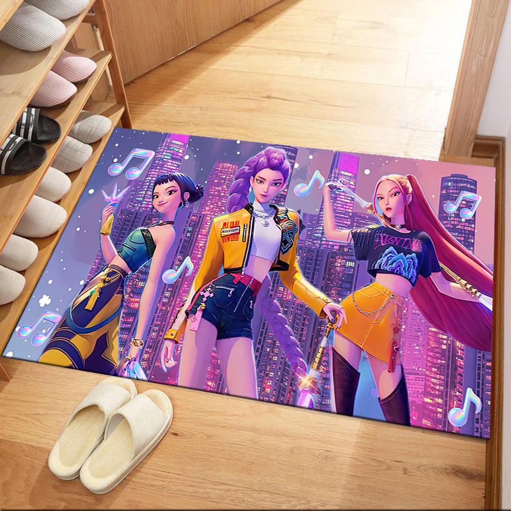 Golden K-pop Stars Square rugs are a great choice for living rooms, bedrooms, home décor, and as gifts.