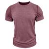 Mens American Style Solid Color Crew Neck Short Sleeve Casual T Shirt