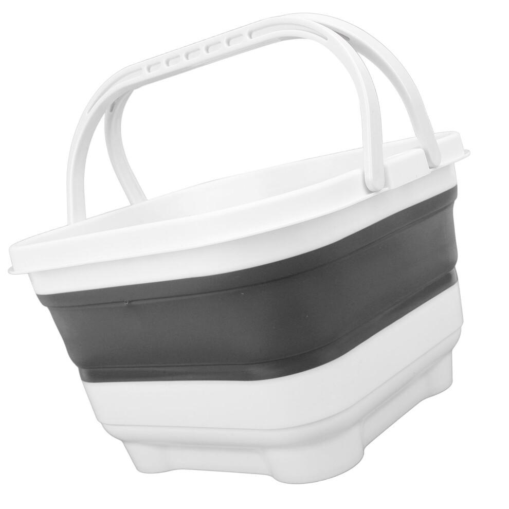 Foldable Bath Toy Organizer 30x28x18cm White+Black with Quick Drain