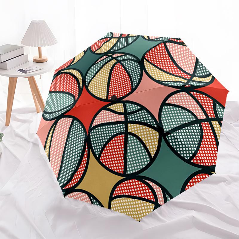 1pc Basketball PatternAutomatic Open/close Umbrella, 8-Rib Sturdy Structure, Portable Travel Umbrella, Parties, Everyday Usec07