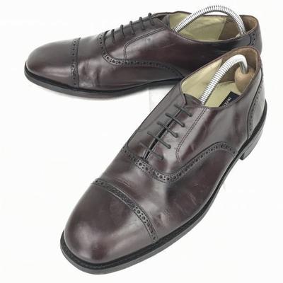 80er-90er Vintage USA Bostonian Leder Lochmuster Kappe Zehenkappe Business Schuhe Rotbraun 28.5(GEBRAUCHT)