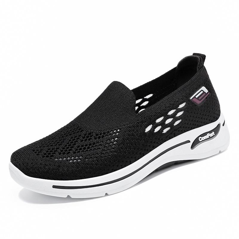 Summer 2025 Breathable Mesh Walking Shoes for Women - Comfortable Casual Shoes for Middle-Aged and Elderly