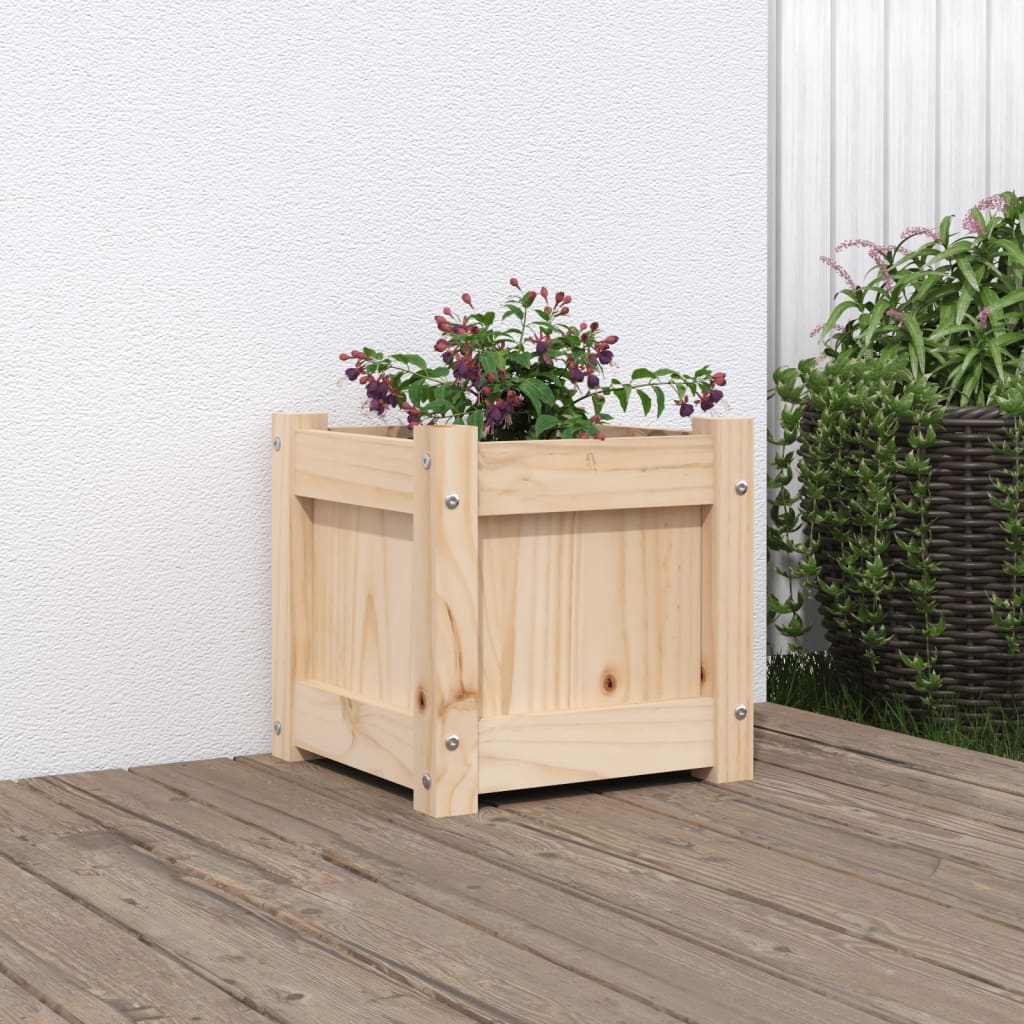 Vidaxl Donica Ogrodowa, 31X31X31 Cm, Lite Drewno Sosnowe