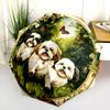 Shih Tzu and Flowers Pattern, Automatic Folding Umbrella, Portable and Foldable Design, 8 Ribs, a Christmas or Birthday Gift.