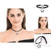 Elegant Korean Choker Necklace For Women With Black Rope And Geometric Star Design