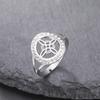 Adjustable Four S Point Diamond Titanium Steel Ring Witch Knot Design Women's Jewelry