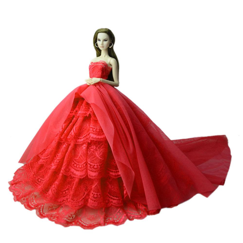 Princess Doll Sequined Luxury Tutu Dress 1/6 Size Bridal Formal Wear Candy Color Wedding Clothing for 29CM Dolls