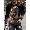 Men's Long Sleeve T-Shirt Autumn New 3d Print Animal Leopard Graphics T Shirts Spring Casual Hip Hop Tops Men Oversize Clothing