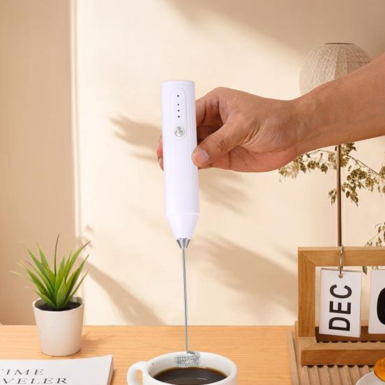 Electric Milk Frother Stainless Steel Handheld Milk Mixer Rechargeable Coffee Whisk Egg Beater Kitchen Tool