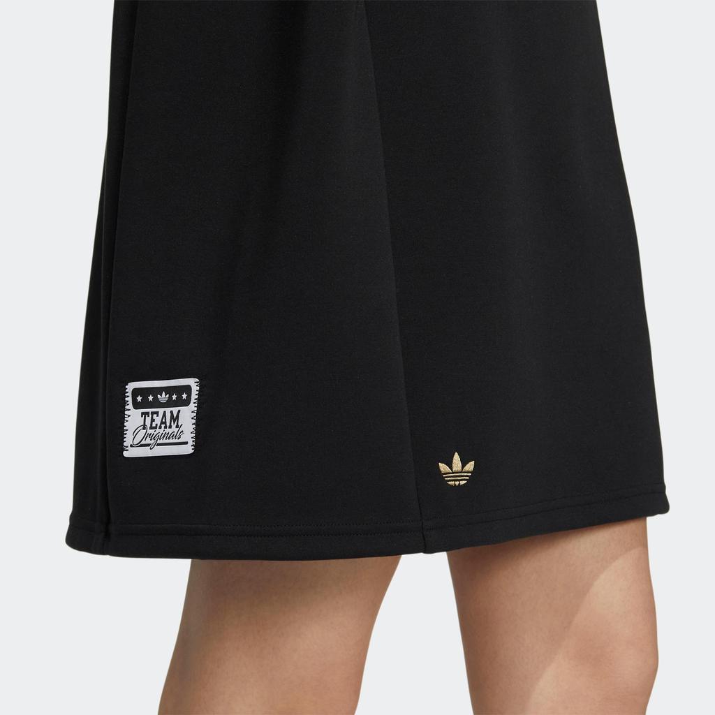 adidas Vestido Polo Mc Originals com Decoração de Listras e Gola Vestido Feminino Preto HS1929