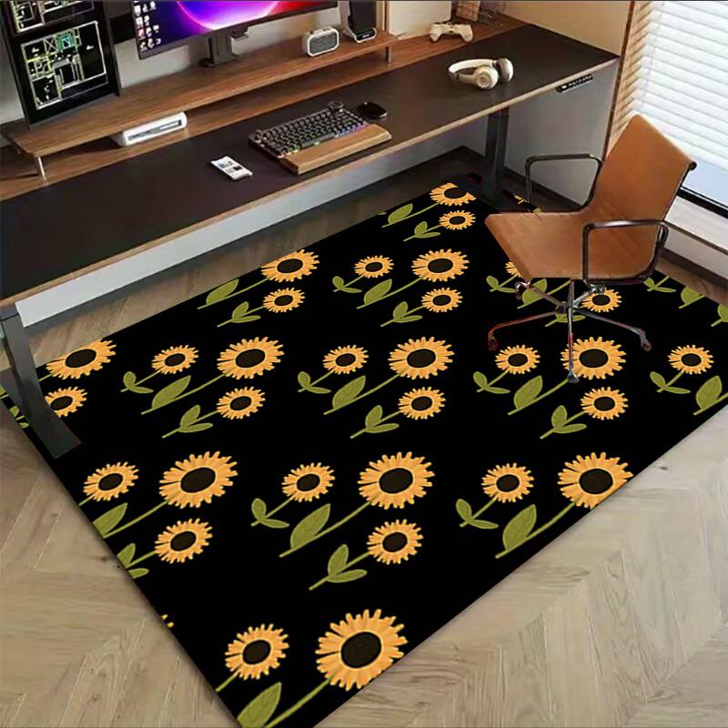 1PC Sunflower Pattern Non-Slip Floor carpet, suitable for Office, bedroomand playrooms. It can also be used as a sofa footrest cover-T77