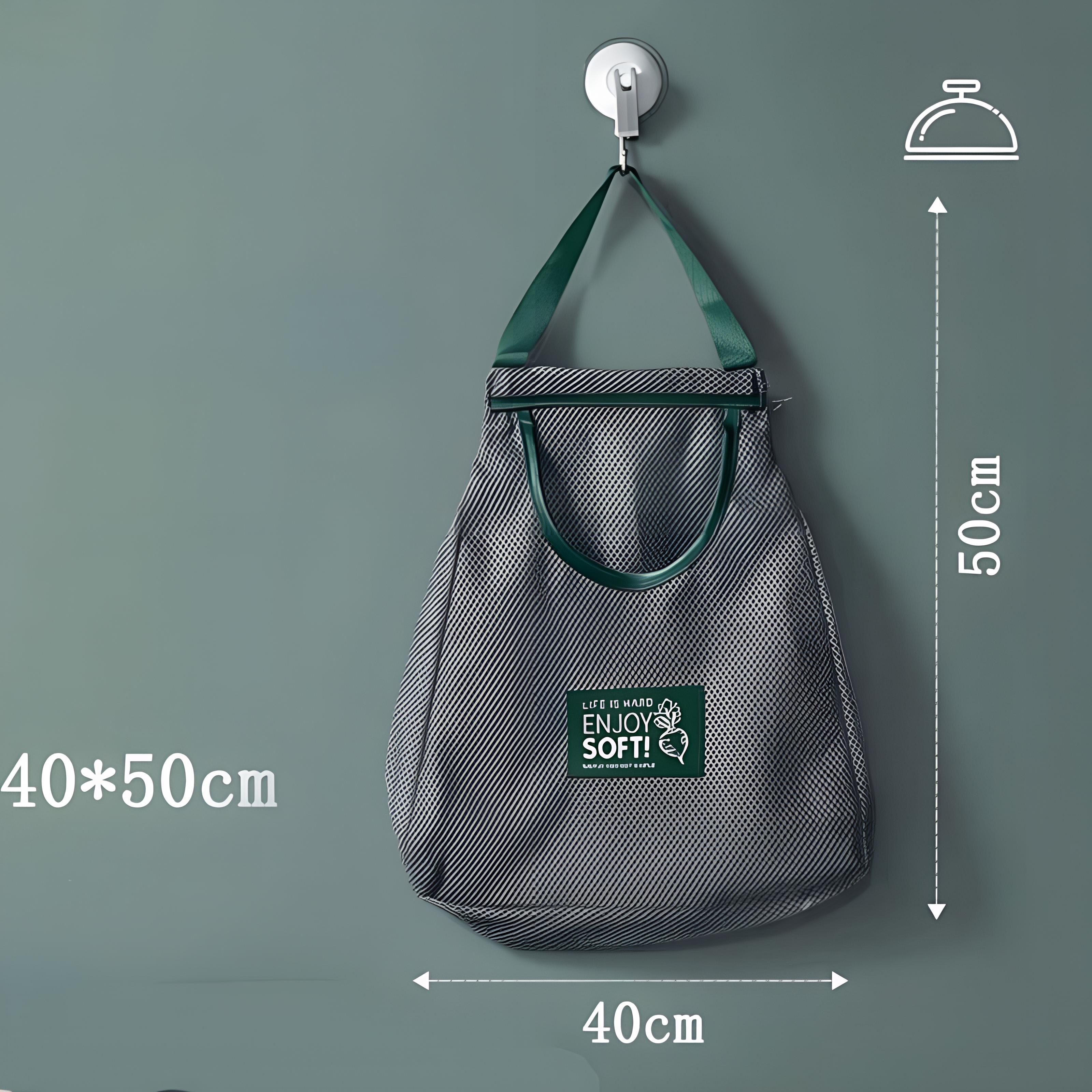 

Сетчатые сумки для хранения чеснока, картофеля, лука - Прочный пластиковый подвесной органайзер для кухни и кладовой, безопасный для контакта с пищевыми продуктами Single layer 40x50cm серый