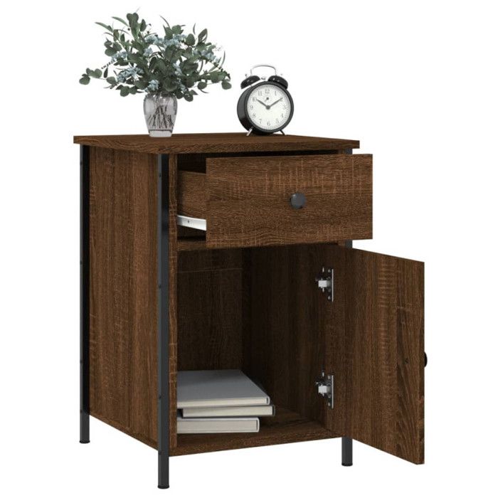 VidaXL Tables de chevet 2pcs Chêne marron 40x42x60cm Bois d'ingénierie 825912