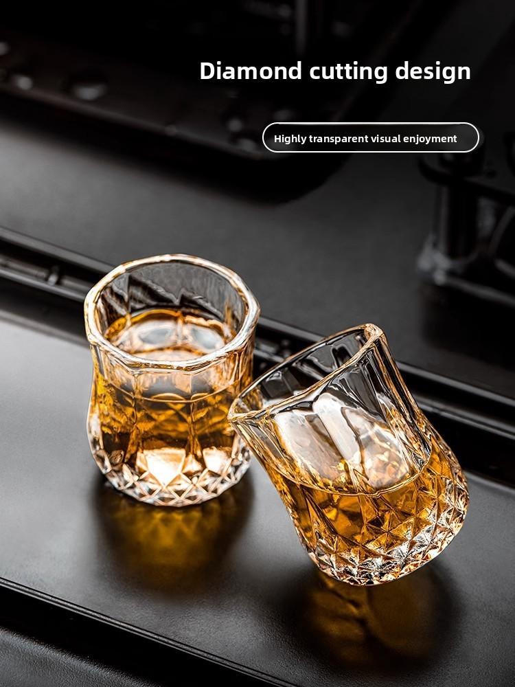 50ml sklenice z broušeného křišťálového skla, opakovaně použitelná, vhodná na whisky a likéry, skleněné nádobí, pro domácí bar, KTV