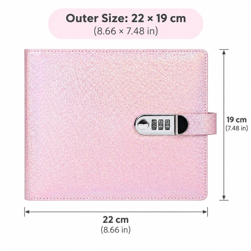 Glitter Money Saving Binder Loose Leaf Banknote Collection Album Office Use