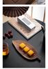 Walnut Leaf Wooden Tea Tray with Saucer & Snack Storage