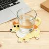6PCS Wooden Coaster, Cute Puppy Shape, Thermal Insulation Non-Slip Design, Durable Easy To Clean Coasters for Home Office Decor