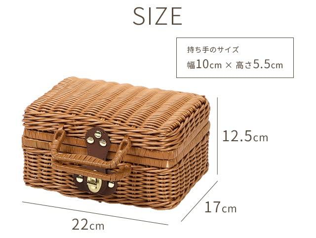 Suitcase Company Mini Trunk-Style Basket Bag, Brown