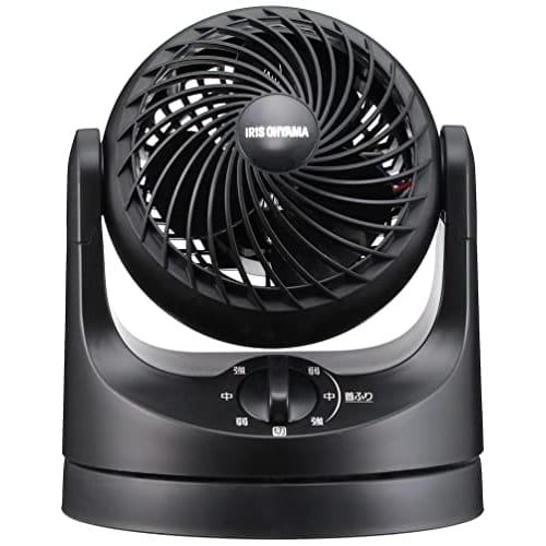 [Power Saving Measures] IRIS OHYAMA Fan Tabletop Macaron Mini Matte Design Left and Right Swing Quiet Compact TAF-MKM10-B Black