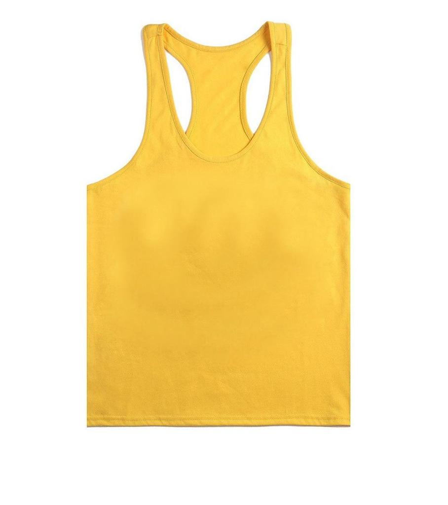 Men's Plus Size Solid Racerback Tank Top - Elastic Cotton Blend for Gym Training