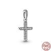 Gold Plated Sparkling Jesus Cross Pendant Charm Zircon Stones Bead Fit Original Fashion Bracelet Silver 925 Diy Jewelry Gift