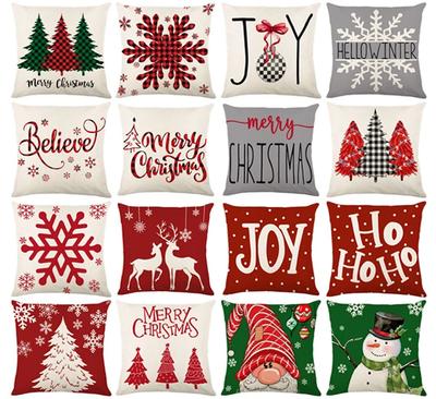 New Christmas Pillow Printed Simple Holiday Pillow Cover Home Sofa Pillow Pillowcase Cushion