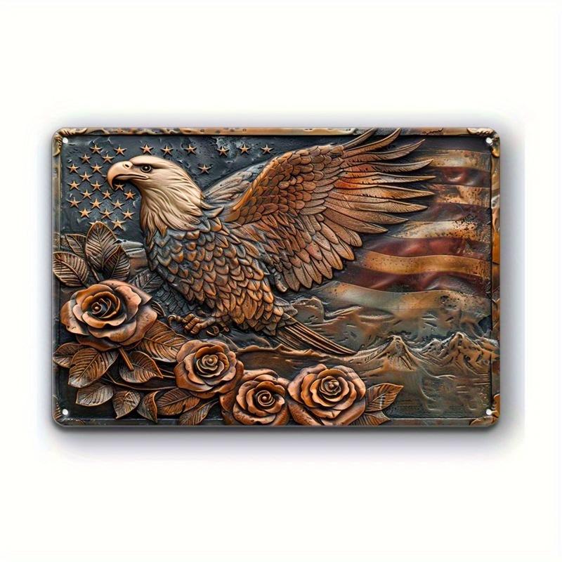 

2d Flat 30*20cm, Vintage Eagle Wooden Sign, Retro Wooden Wall Decor for Home Bar, Garage, Cafe and For Man Cave, Easy Hang. 30*20cm