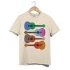 Colorful Guitar T-Shirt–Retro Gradient Graphic Tee for Music Lovers Unisex