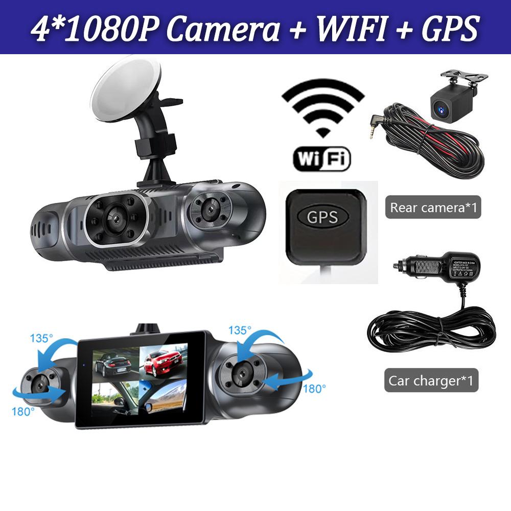 4*1080P Car DVR 360 Degrees Video Recorder WIFI GPS APP Control Dash Cam 24h Parking monitor Night Vision Rear View camera