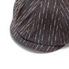 Striped Octagonal Cap Men's British Vintage Painter's Cap Newsboy Cap Women's Cap
