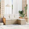 VidaXL Garden Lounge Set with Cushions 4 Pcs Beige Braided Resin 3259986