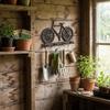 With 4 Hooks Wall Mount Key Holder Retro Tool Storage Rack Multifunctional Coat Hooks  Living Room