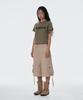 AMES-WORLDWIDE Basic Logo Denim Applique Tee Khaki (Am2Emut514A)