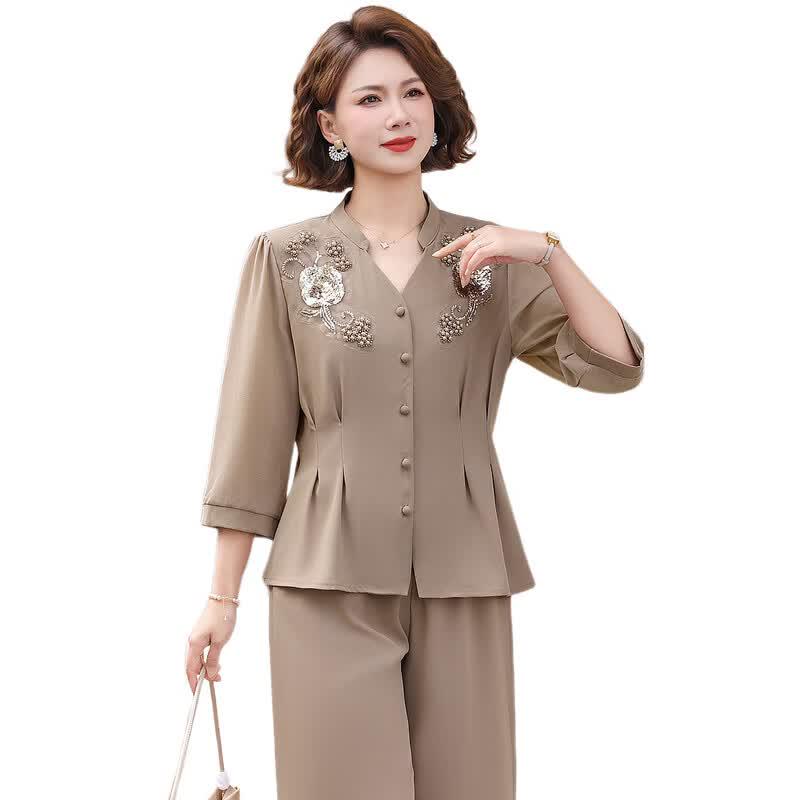 Women's Elegant Summer Short-Sleeve Two-Piece Set
