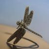 Vintage Brass Dragonfly Figurine - Antique-Style Home & Office Desk Decor, Creative Tea Pet Collectible