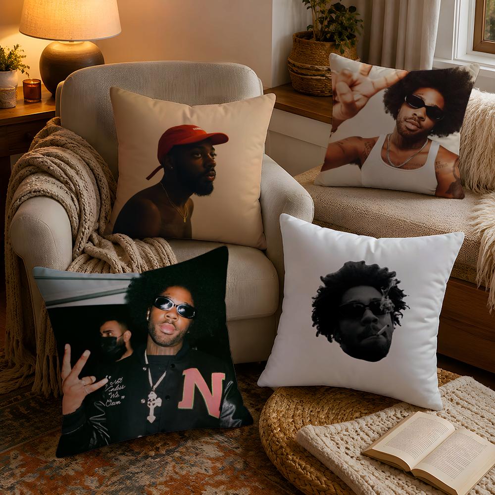 Entspannter RNB Sänger BBrent Faiyaz Kissenbezug Weiche Plüschkissenhülle Doppelseitiger Druck und Verdeckter Reißverschluss für Sofa Zuhause Auto Verwendung