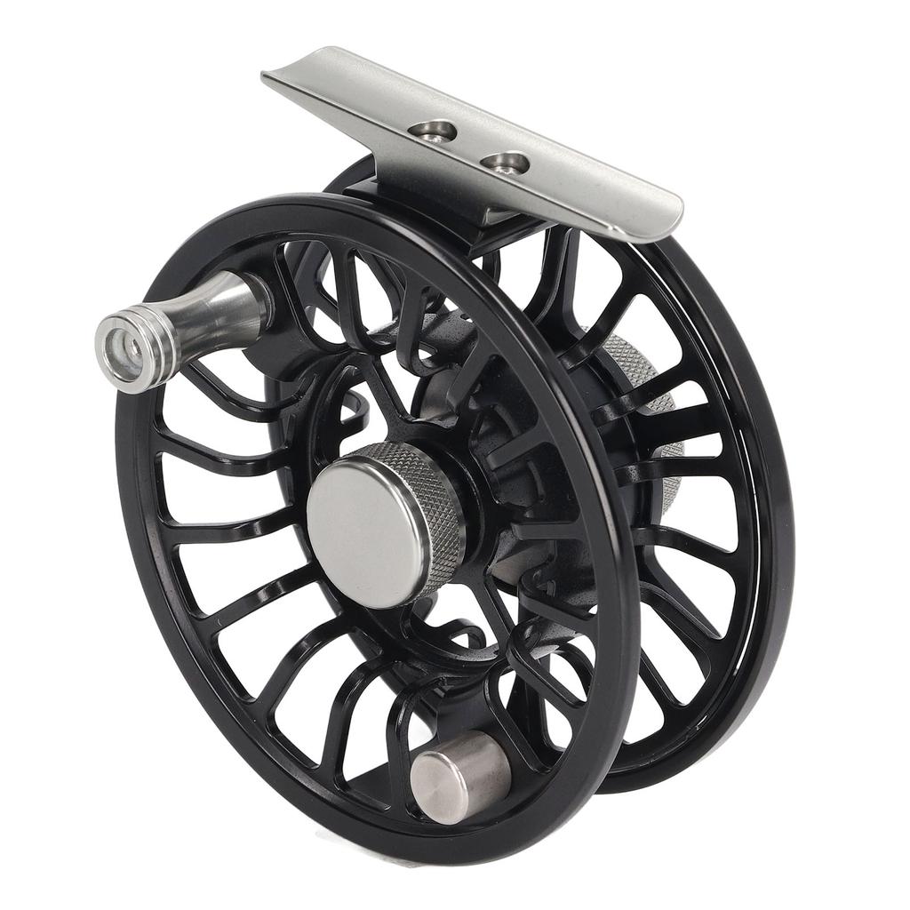 Black 5 6 Aluminum Alloy Fly Reel with Release Button Large Arbor Fly Fishing Reel for Freshwater Saltwater