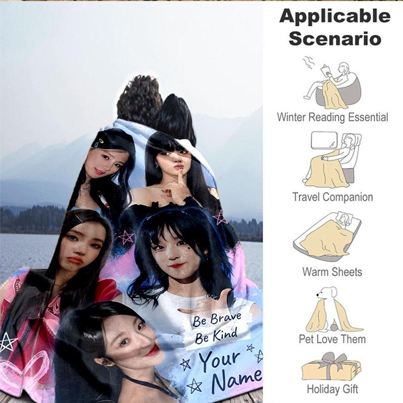 Custom Name Blanket Kpop Idle Group Dynasty Blanket Bedding Blanket for Travel, Camping, Living Rooms, Offices, Sofas, Fan Christmas Gift