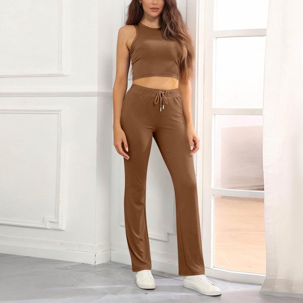 Women's 2-Piece Fashionable Casual High Stretch Shaping Sleeveless Pants Set