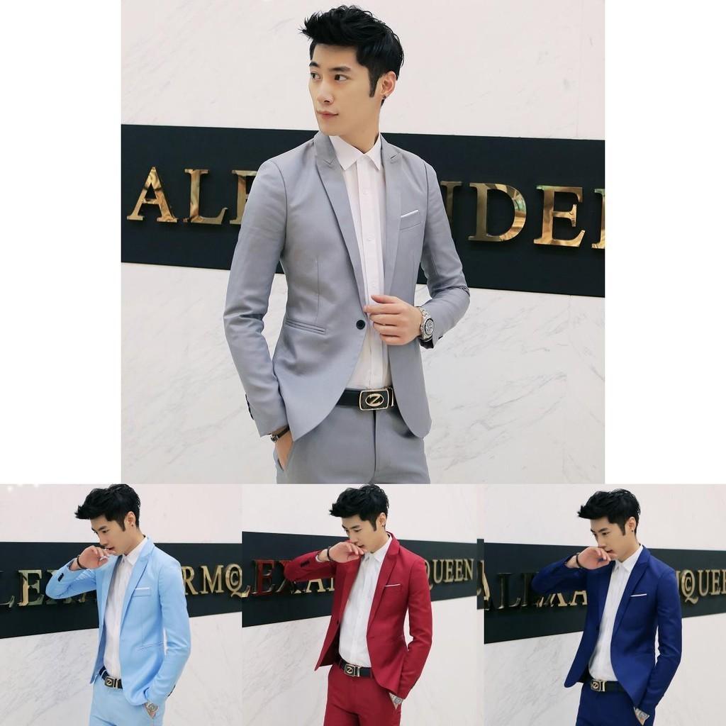 Giacca Blazer Slim Fit a Un Bottone Cappotto Formale da Lavoro In 7 Colori**
