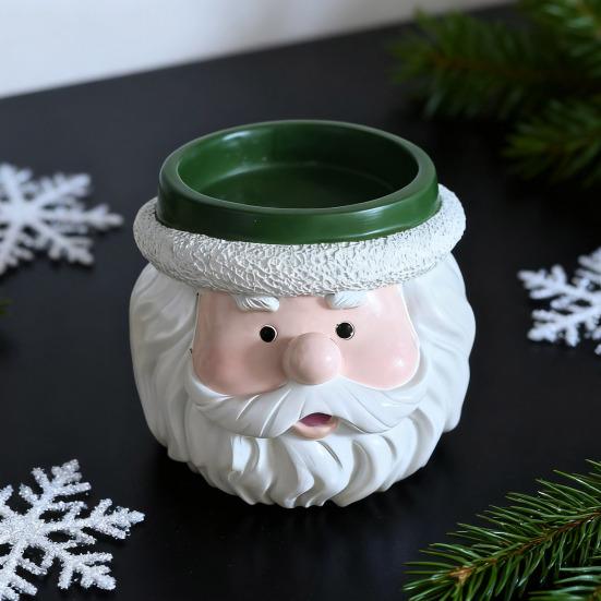 Christmas Snowman Planter Pot Santa Claus Head Resin Succulents Herb Plants Flower Pot Home Balcony Garden Decoration
