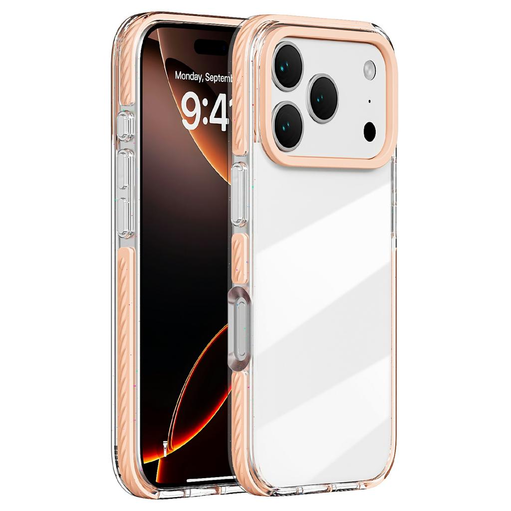For iPhone 17 Pro Case Anti-Collision TPE + TPU Clear Back Phone Cover Large Camera Cutout