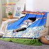 Cartoon Captain Tsubasa Fußball Weiche Flanelldecken, Überwurfdecke Bequeme Decke für Picknick Betten Sofa Zuhause Schlafzimmer Geschenke