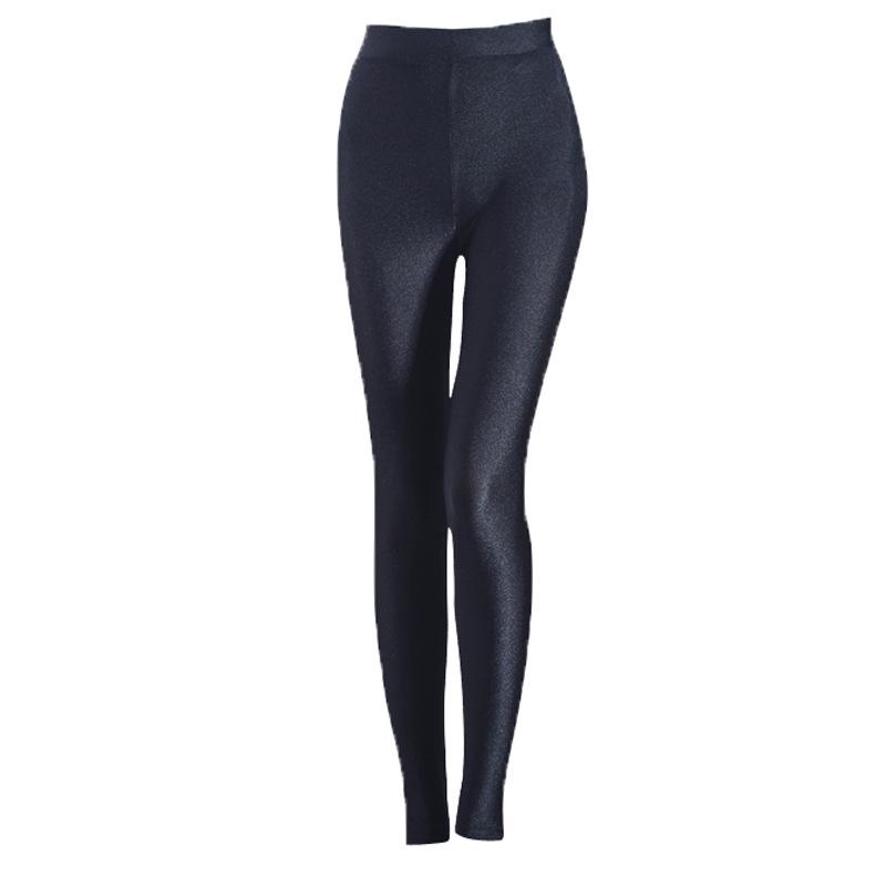 Women's Glossy High-Waisted Fleece-Lined Slimming Stirrup Leggings Cotton Pants